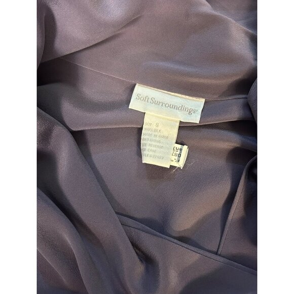 Soft Surroundings Draped Lavender Silk Blouse Size Small - Picture 4 of 4